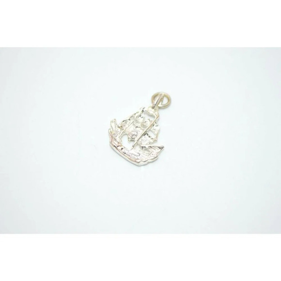 Sterling Silver .925 Tall Ship Vintage Pendant - Picture 3 of 4